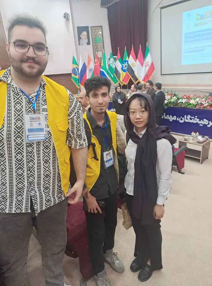 AmirHossein Abdollahi at the BRICS Hi-Tech 2025 international olympiad in Tehran with MohammadMehdi Daryasafar